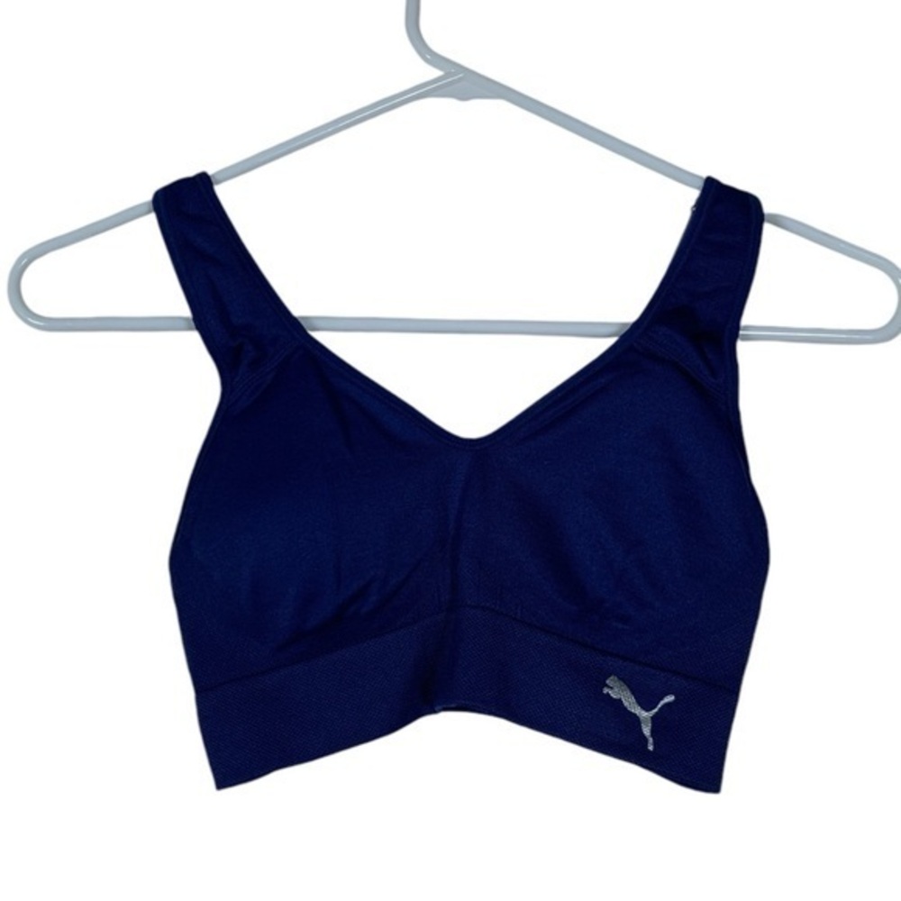 PUMA Navy Blue Padded Sports Bra Size Small EUC #0860-AT